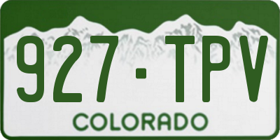 CO license plate 927TPV