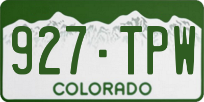 CO license plate 927TPW
