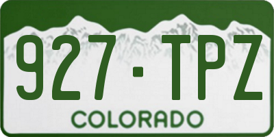 CO license plate 927TPZ