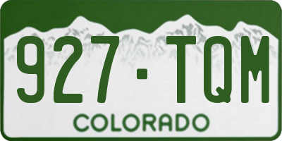 CO license plate 927TQM