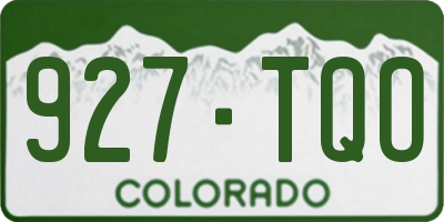 CO license plate 927TQO