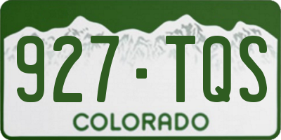CO license plate 927TQS