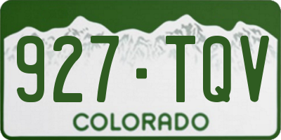 CO license plate 927TQV