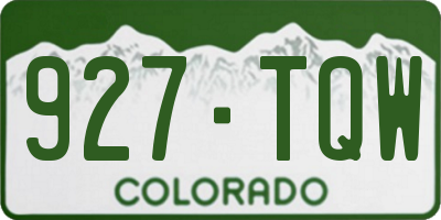 CO license plate 927TQW