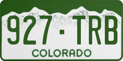 CO license plate 927TRB
