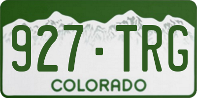 CO license plate 927TRG