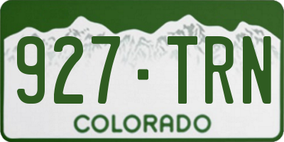 CO license plate 927TRN