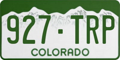 CO license plate 927TRP