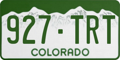 CO license plate 927TRT