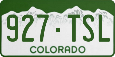 CO license plate 927TSL