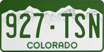 CO license plate 927TSN