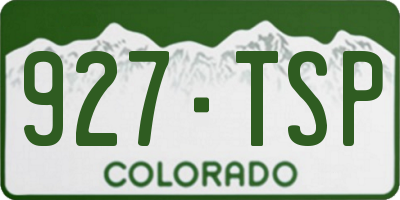 CO license plate 927TSP