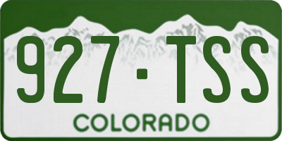 CO license plate 927TSS
