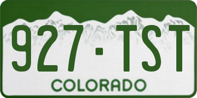 CO license plate 927TST