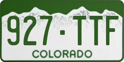 CO license plate 927TTF