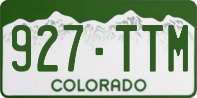 CO license plate 927TTM