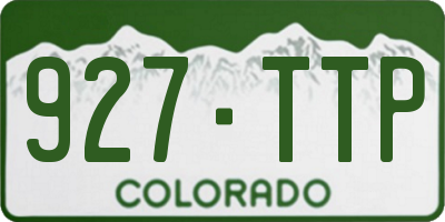 CO license plate 927TTP