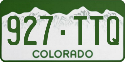 CO license plate 927TTQ