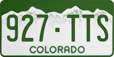 CO license plate 927TTS