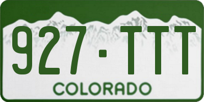CO license plate 927TTT