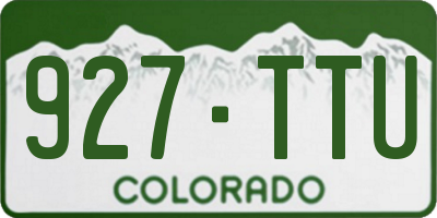 CO license plate 927TTU