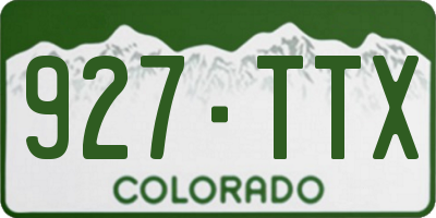 CO license plate 927TTX