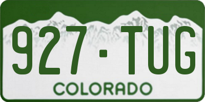 CO license plate 927TUG