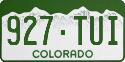CO license plate 927TUI
