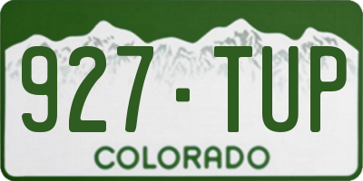 CO license plate 927TUP