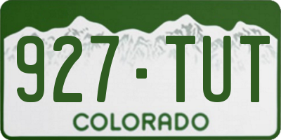 CO license plate 927TUT