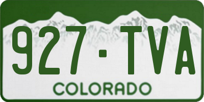 CO license plate 927TVA
