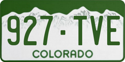 CO license plate 927TVE