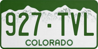 CO license plate 927TVL