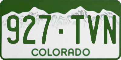 CO license plate 927TVN