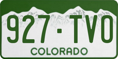 CO license plate 927TVO