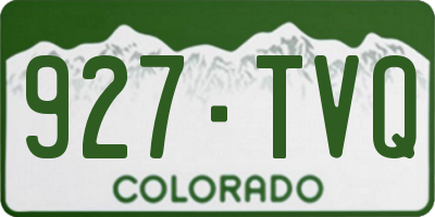 CO license plate 927TVQ