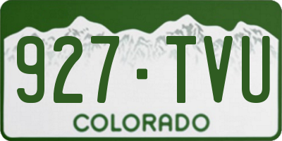 CO license plate 927TVU