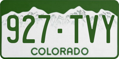 CO license plate 927TVY