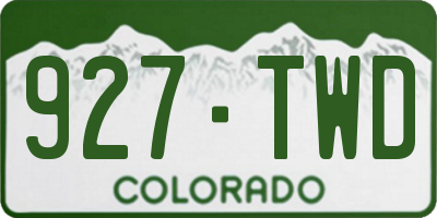 CO license plate 927TWD