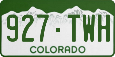 CO license plate 927TWH