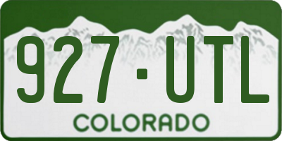 CO license plate 927UTL