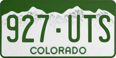 CO license plate 927UTS