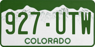 CO license plate 927UTW