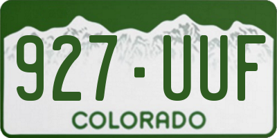 CO license plate 927UUF