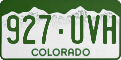 CO license plate 927UVH