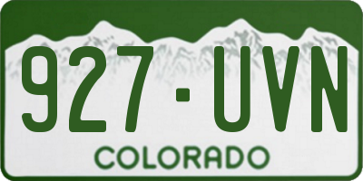 CO license plate 927UVN