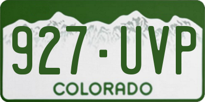 CO license plate 927UVP
