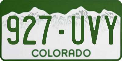 CO license plate 927UVY