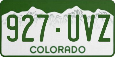 CO license plate 927UVZ