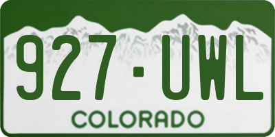 CO license plate 927UWL